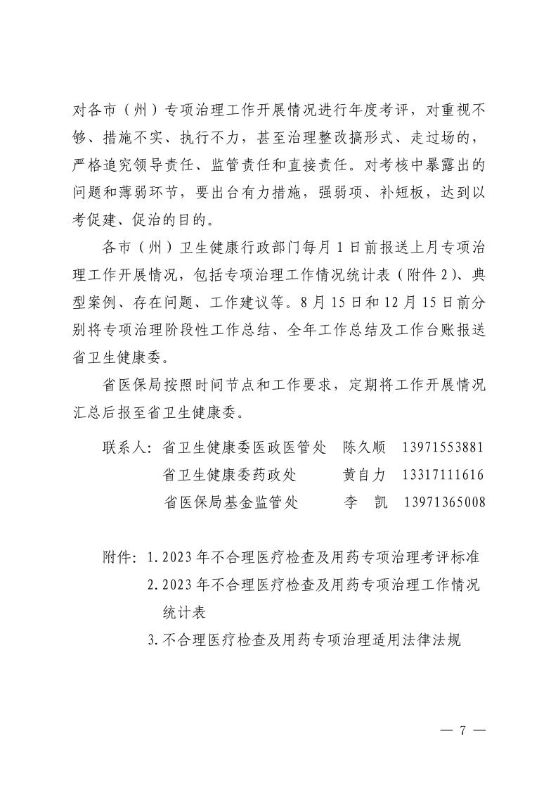 (省发)鄂卫通〔2023〕13号 关于印发《2023年医疗机构不合理医疗检查及用药突出问题专项治理工作方案》的通知(1)jpg_Page7 (省发)鄂卫通〔2023〕13号 关于印发《2023年医疗机构不合理医疗检查及用药突出问题专项治理工作方案》的通知(1)jpg_Page7